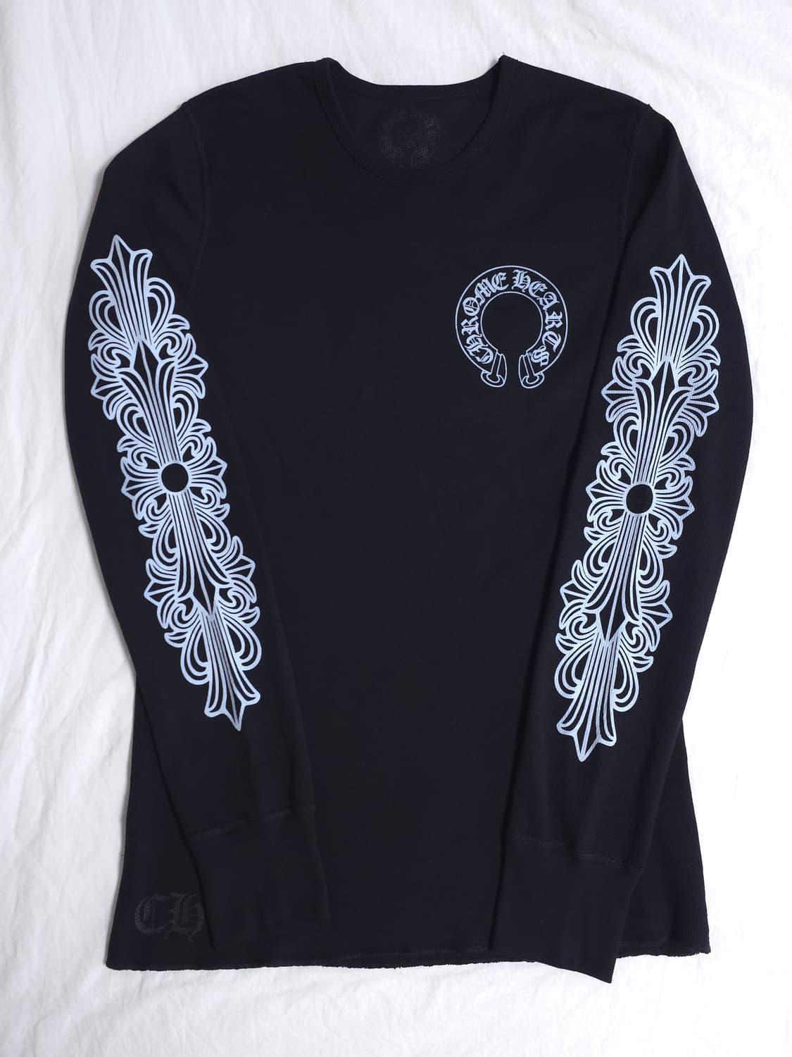 [XL] 크롬하츠 홀스슈 와플 써멀 플로랄 롱슬리브 블랙 상품이미지1