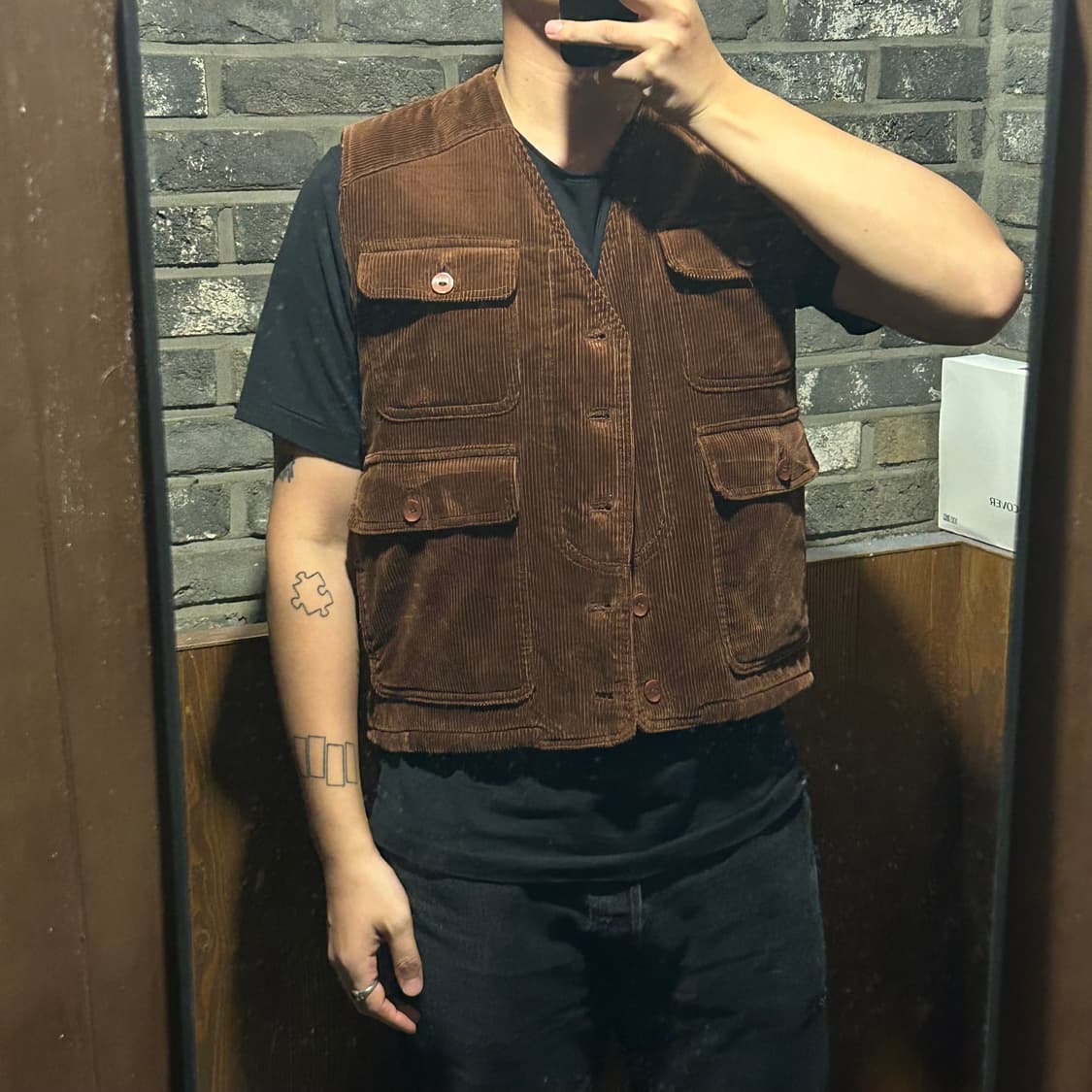 L) JPN 일본빈티지 코듀로이 양털 조끼 베스트 상품이미지8