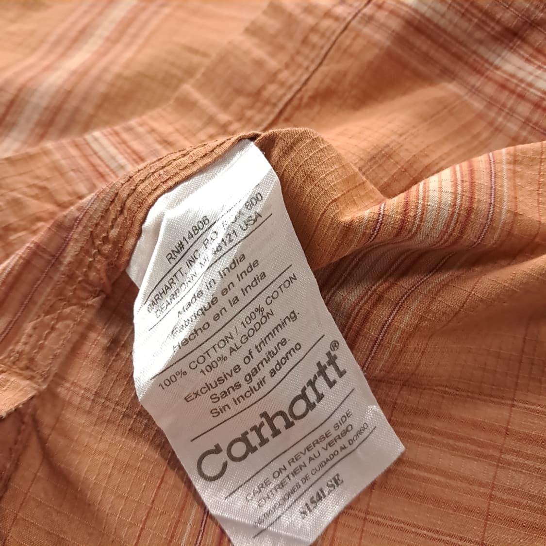 CK189 L 칼하트 00s 브라운 스트라이프체크 반팔 셔츠 남방 상품이미지6