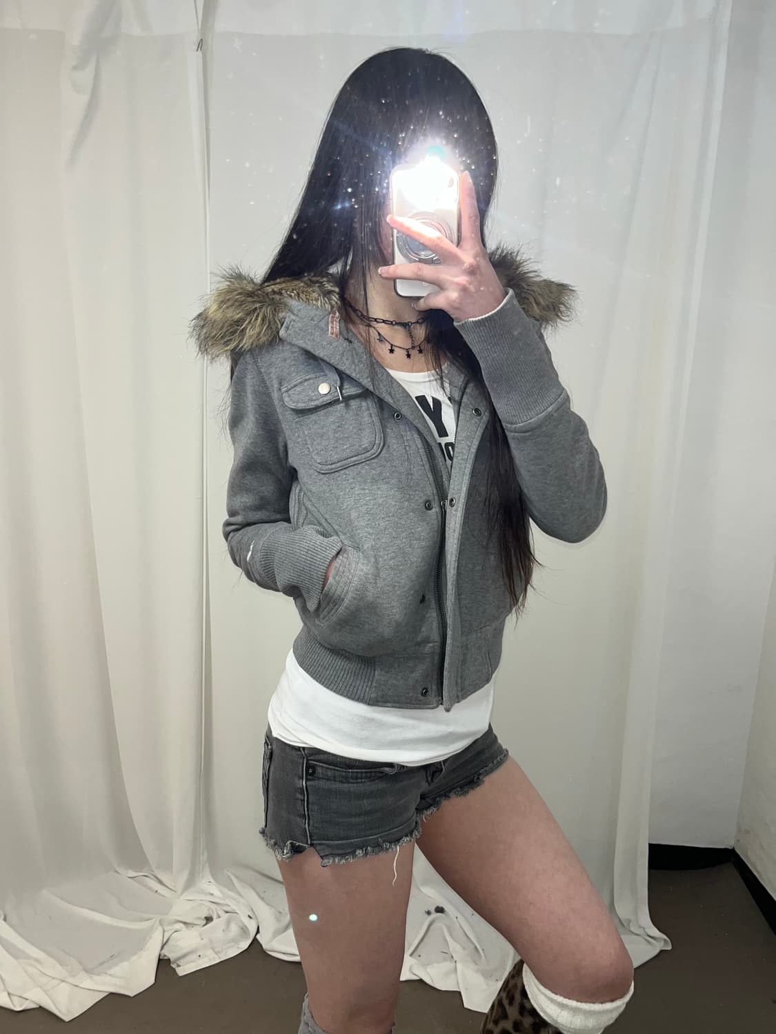 American Eagle 그레이 울프죠 후드집업 상품이미지10