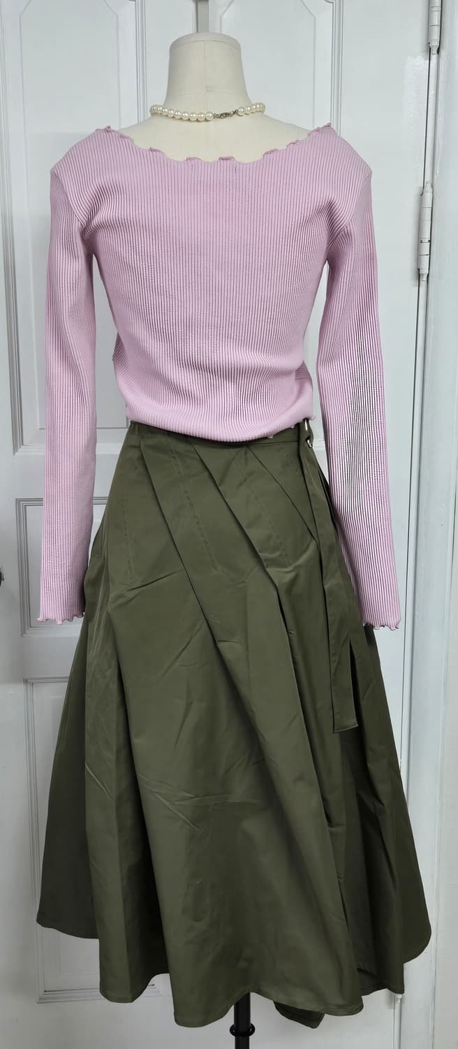 아지포레스트 사선 스커트 상품이미지4