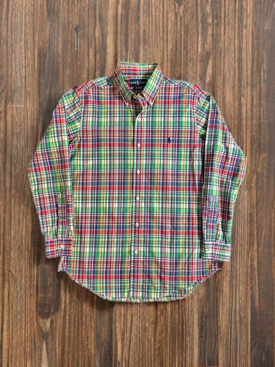 폴로랄프로렌 커스텀핏 마드라스 체크 셔츠 Made in India 상품이미지1