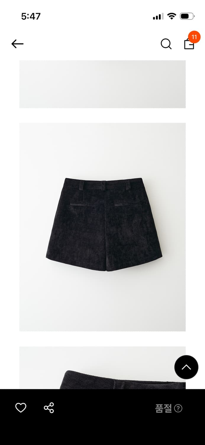 *해외출국으로 판매중단예정* 니브 벨루어 핀턱 하프팬츠 블랙 상품이미지6