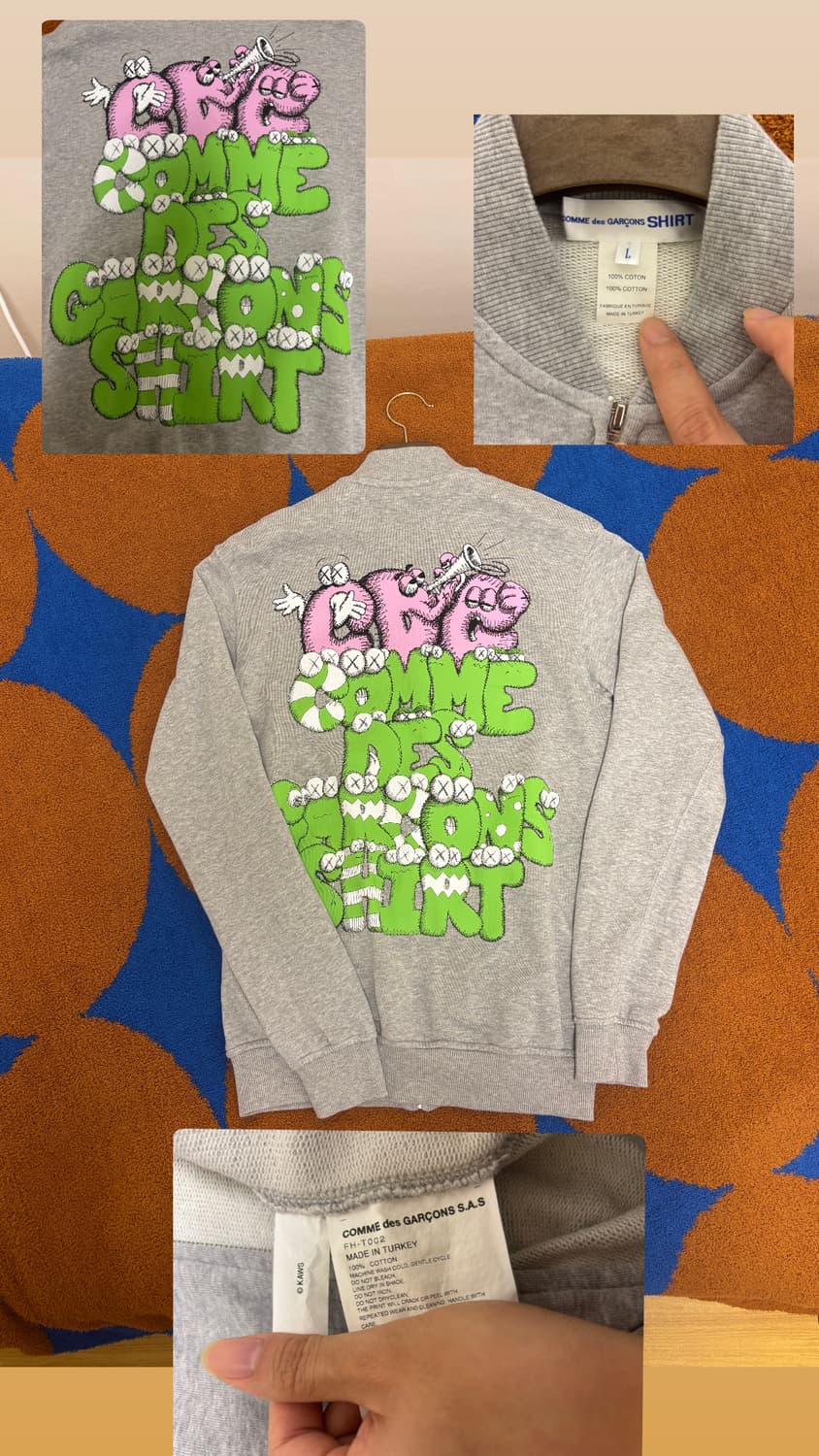 Cdg shirt +Caws 콜라보 봄버 집업 자켓 From EU🇪🇺 상품이미지1