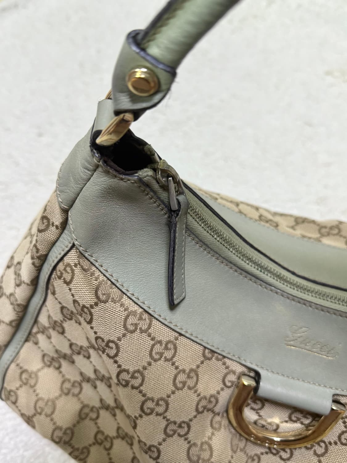 구찌 GG자가드 D링 호보백 숄더백 로고 디링 ring 가죽 빈티지 상품이미지4