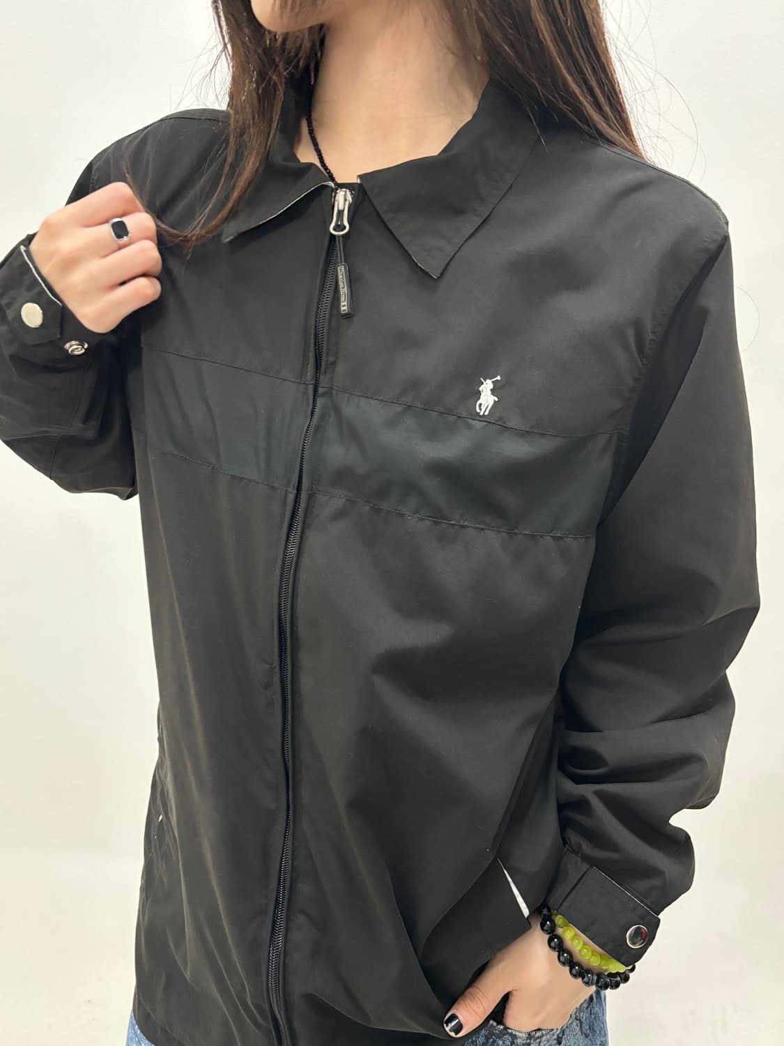 90s 올트스쿨 폴로블루종 라지 상품이미지2