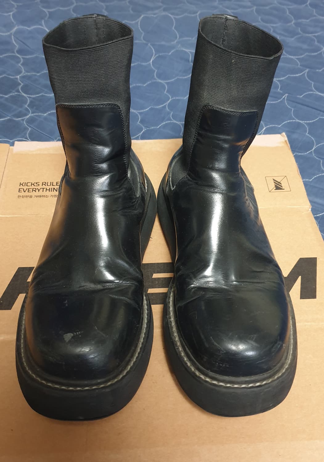 PLS 플리징 M_SB_2100 삭스형 스퀘어토 워커부츠 블랙 (265 상품이미지4