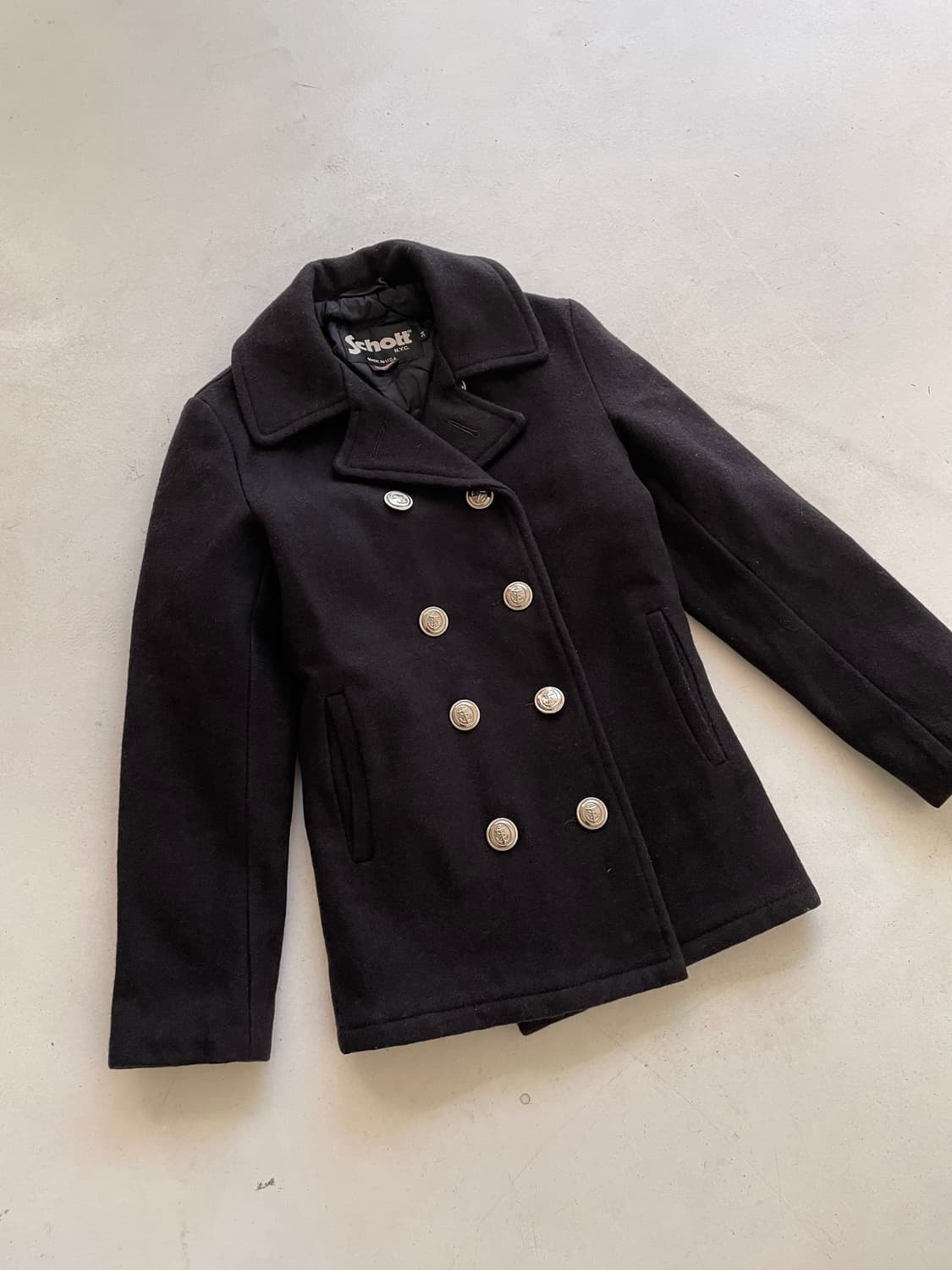 Schott NYC Peacoat Silver Button. 상품이미지2