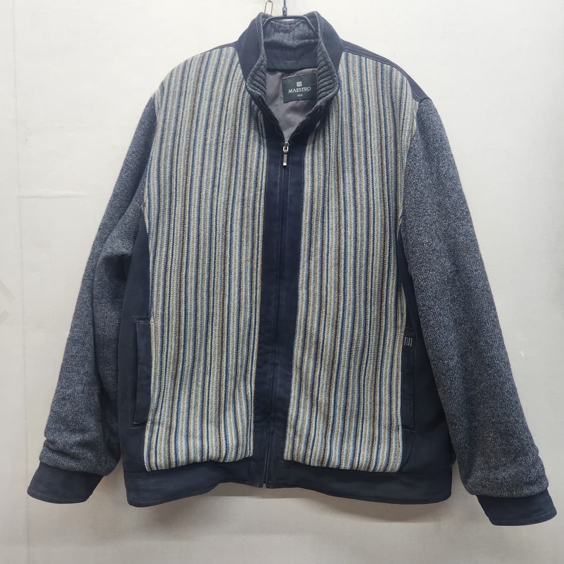 마에스트로 스트라이프 니트 누빔 봄버 자켓 2XL 상품이미지1