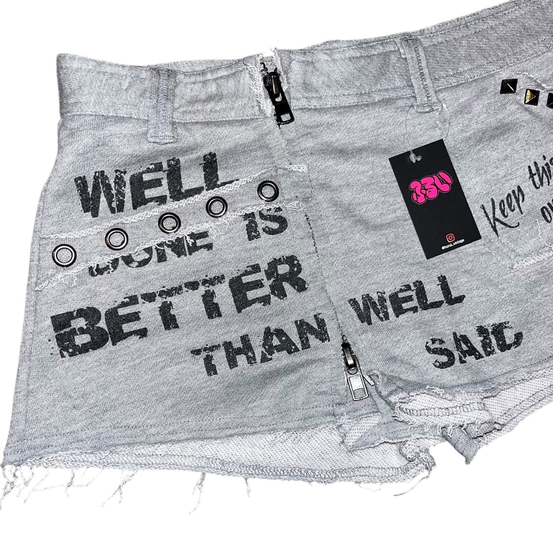 스터드 프린팅 면 숏 반바지 y2k갸루 상품이미지2