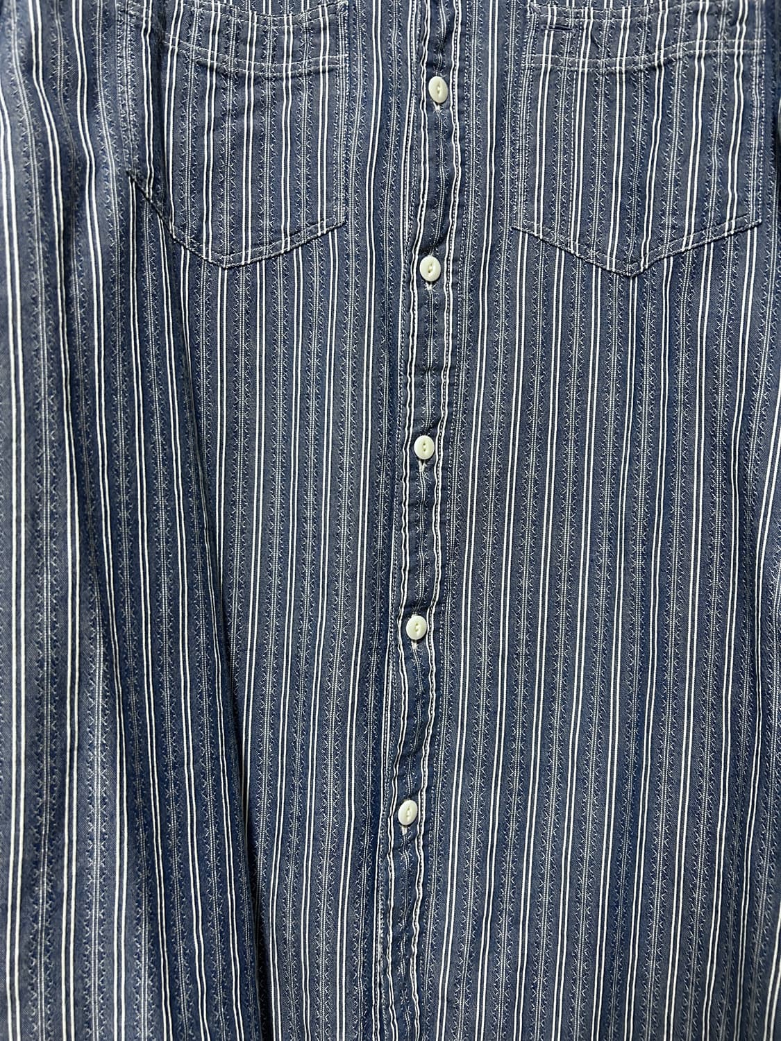 RRL 더블알엘 스트라이프 도비 샴브레이 셔츠 상품이미지4