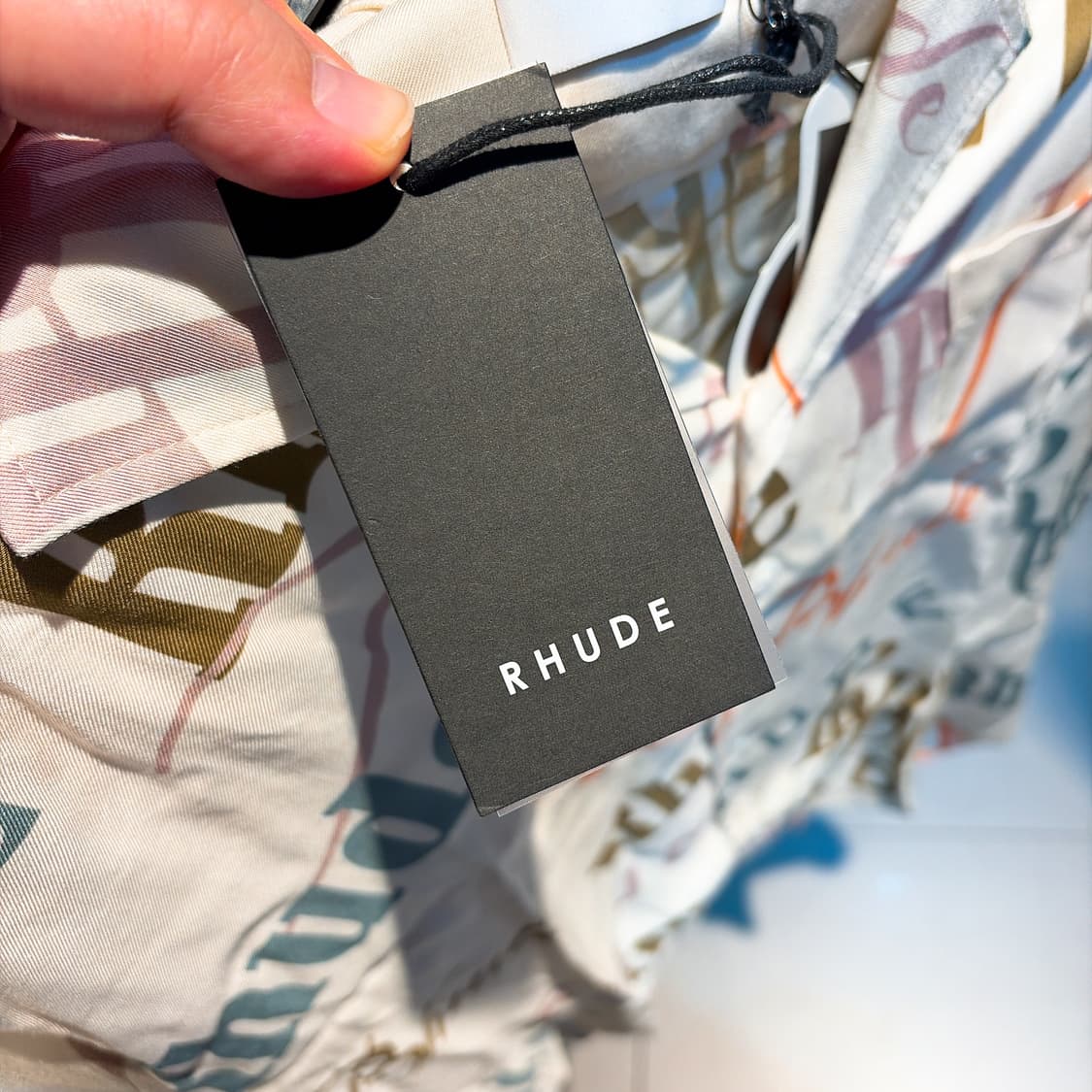 (정품/새상품) RHUDE 루드 남성 크림 로고 패턴 반팔 셔츠 상품이미지4