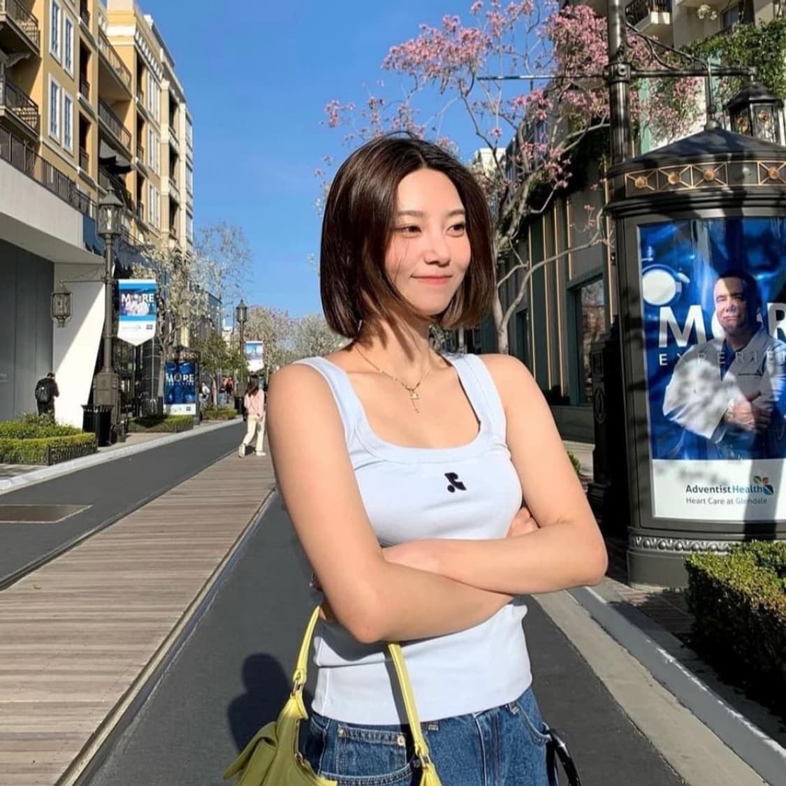 RR SQUARE NECK TANK TOP - sky blue 상품이미지1