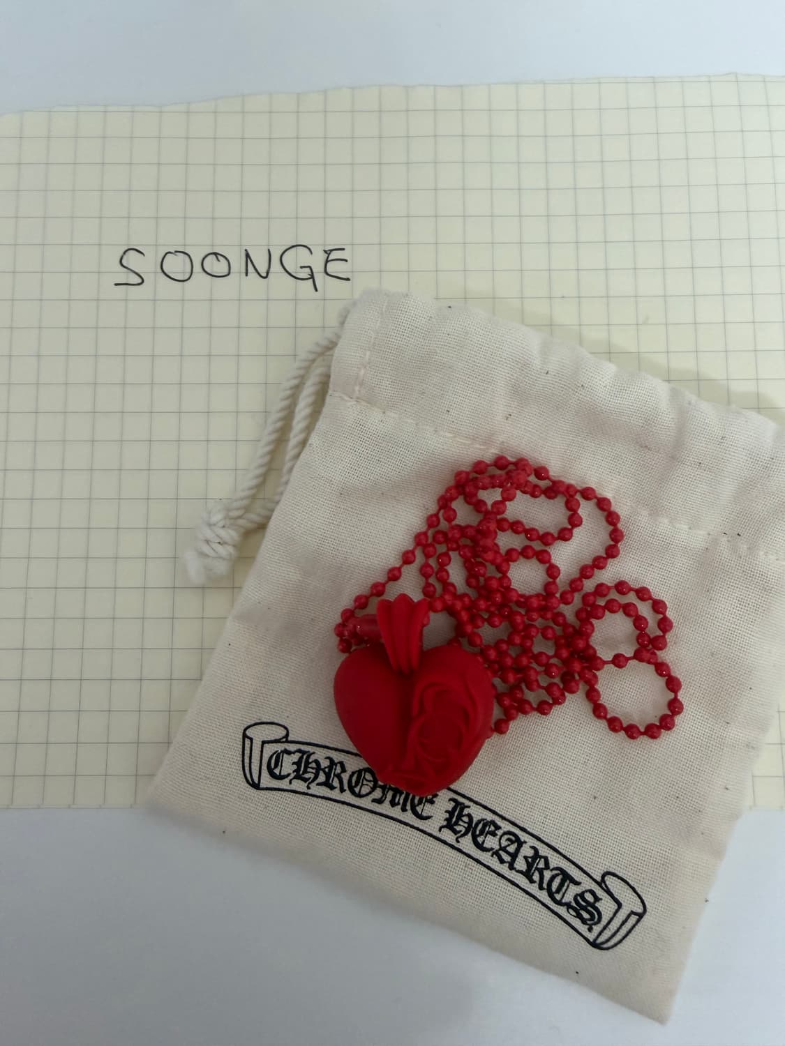 실리크롬 하트 팬던트 레드 상품이미지1