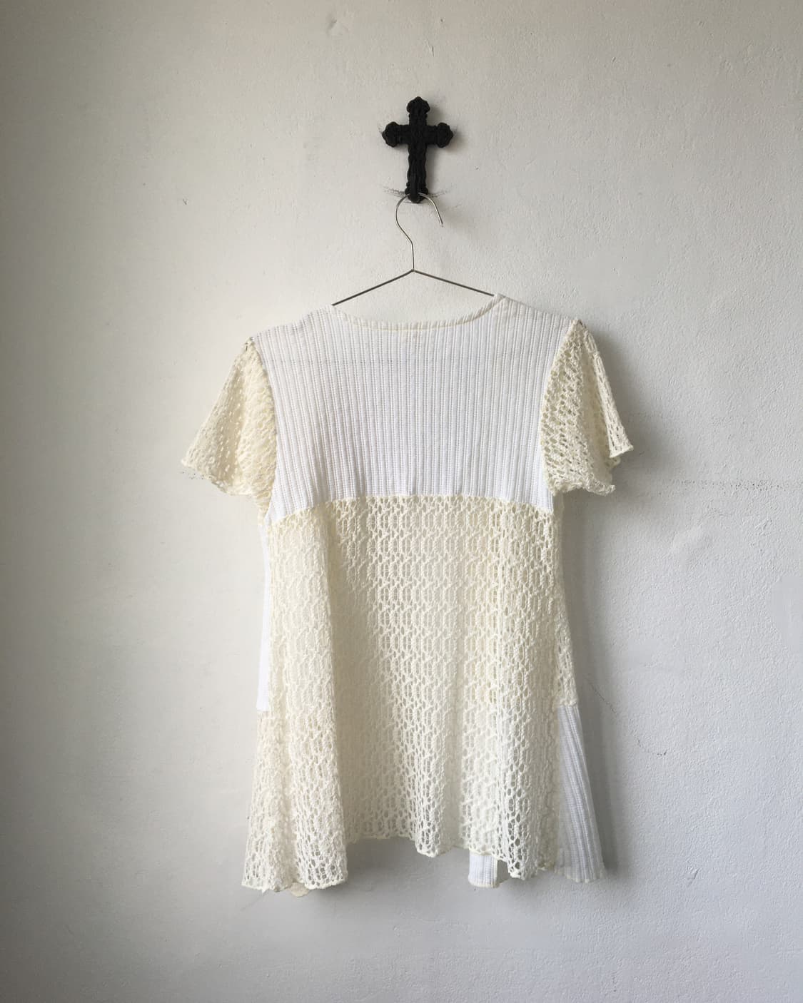Crochet patch point open knit cardigan 상품이미지3