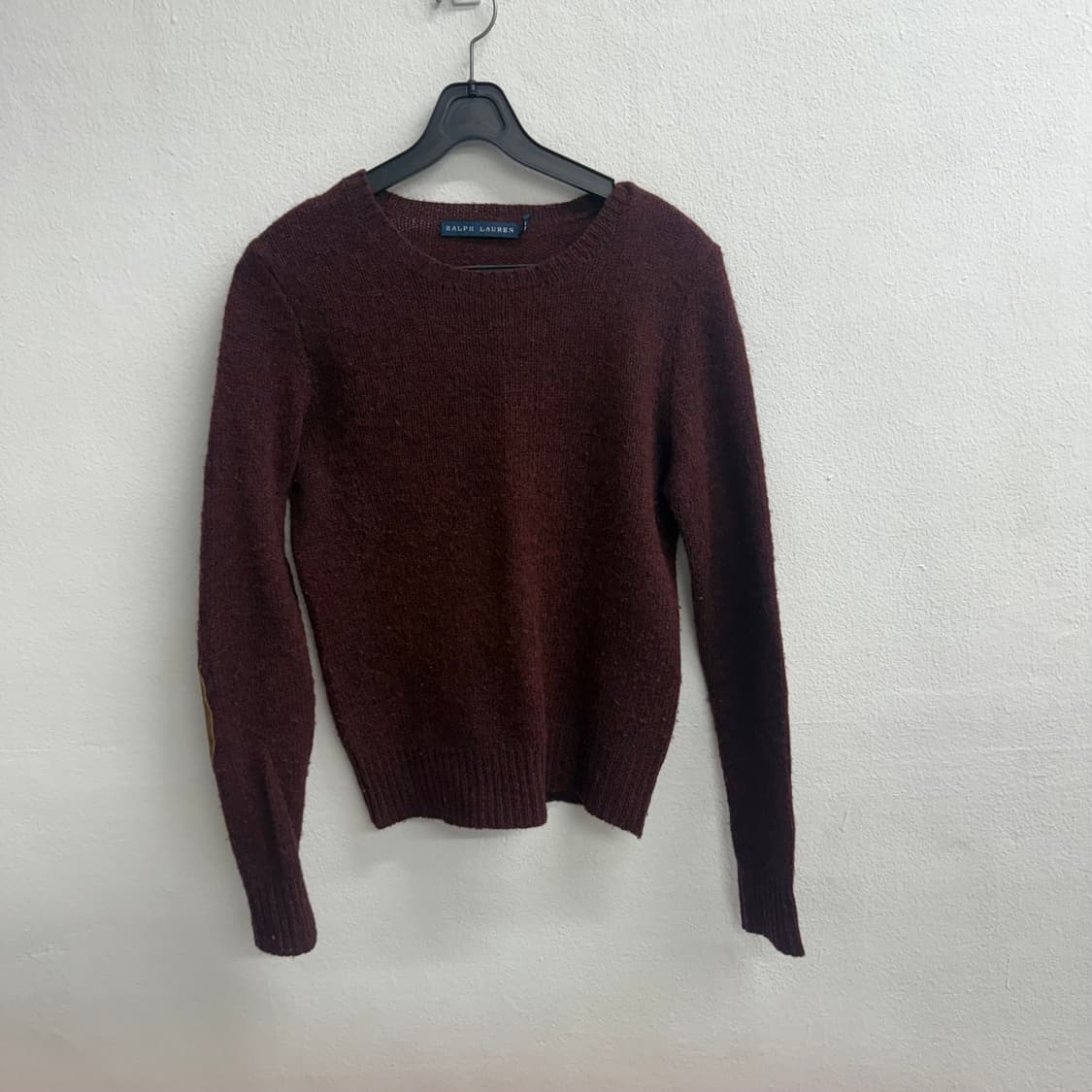 랄프로렌 브라운 램스울 니트 패치 스웨터 M 상품이미지1