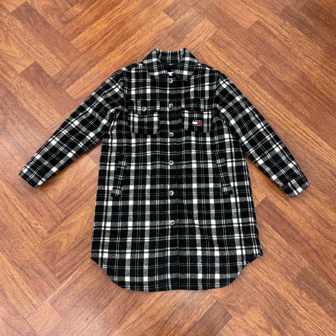 여성용 XL~2XL 타미힐피거 타미진스 체크 코트 자켓  상품이미지3