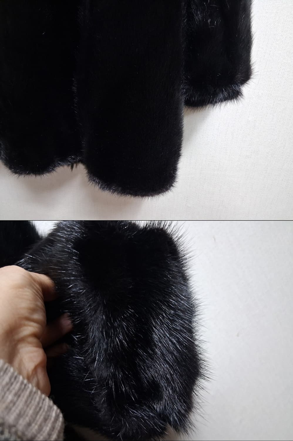 일본빈티지 Fourrure 완전 까망 블랙밍크코트 거꾸로밍크 미착컨디션  상품이미지7