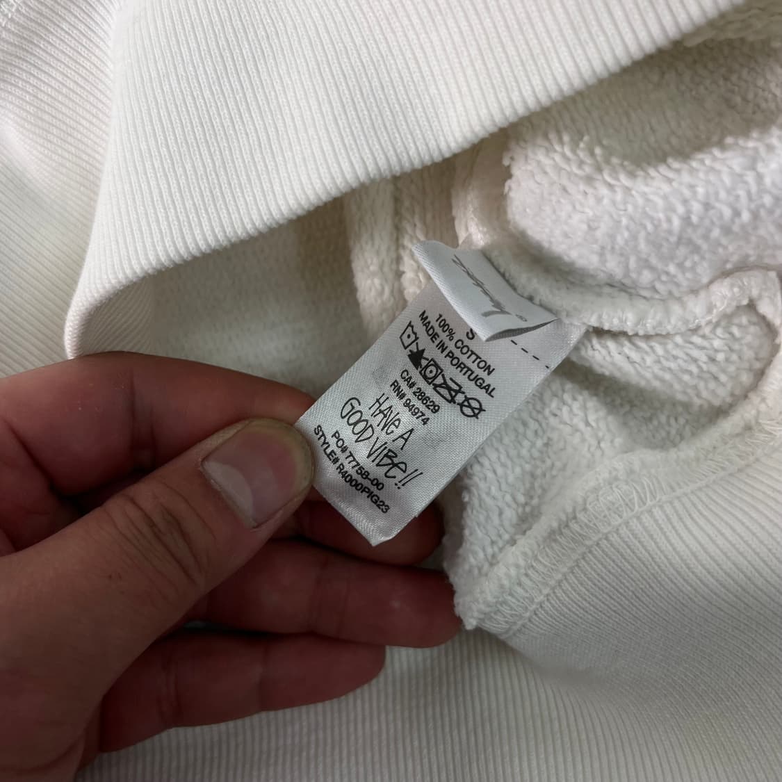 100 스투시 베이직로고 화이트 후드티  상품이미지7