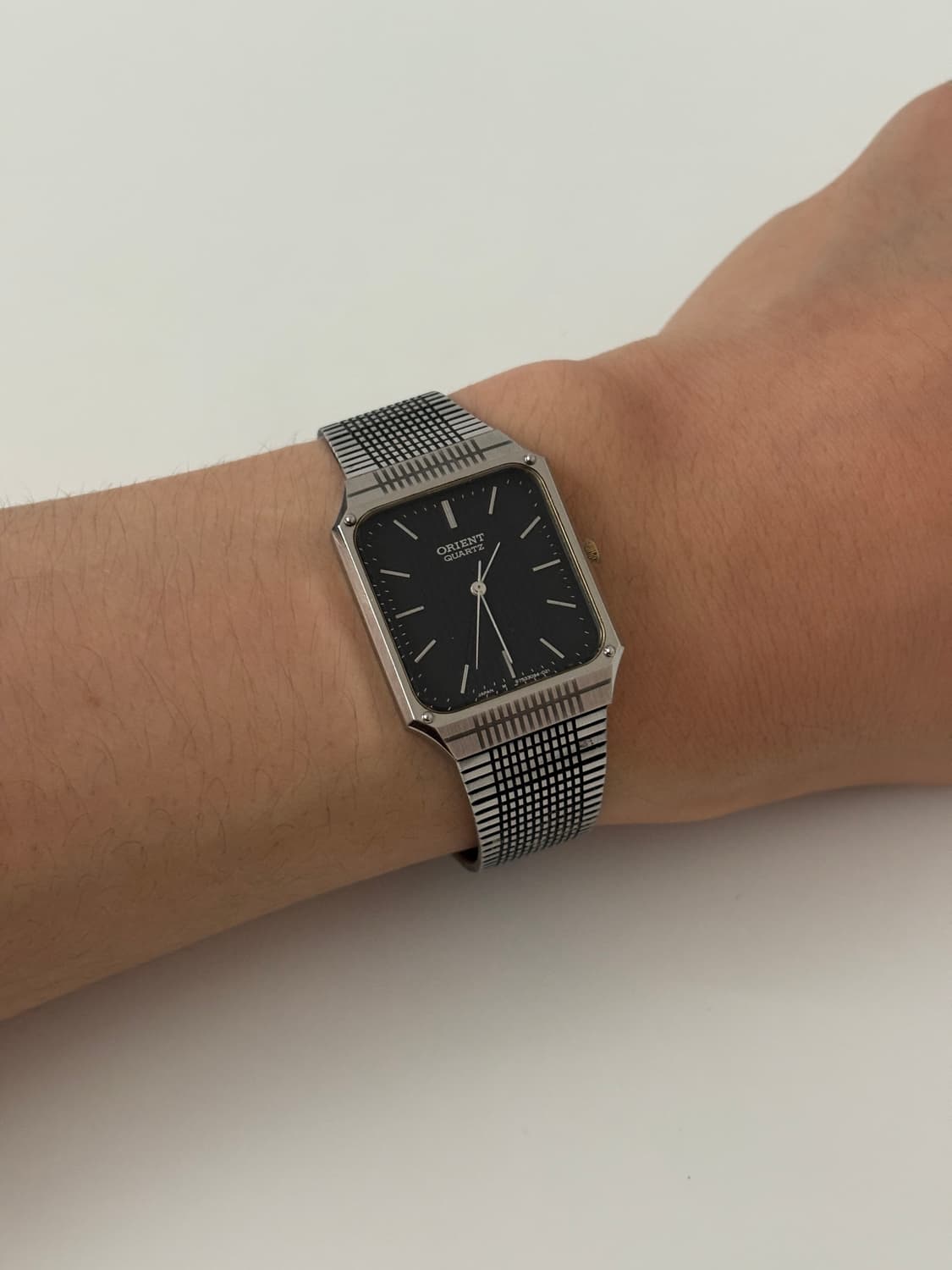 80s Black Stripe Silver Square Quartz 상품이미지3