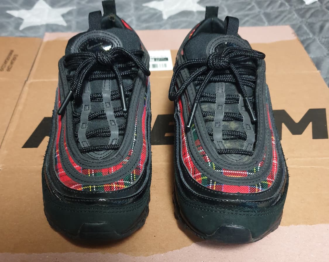 나이키 에어맥스97 타탄 체크 검빨노 스니커즈 (230) 상품이미지4