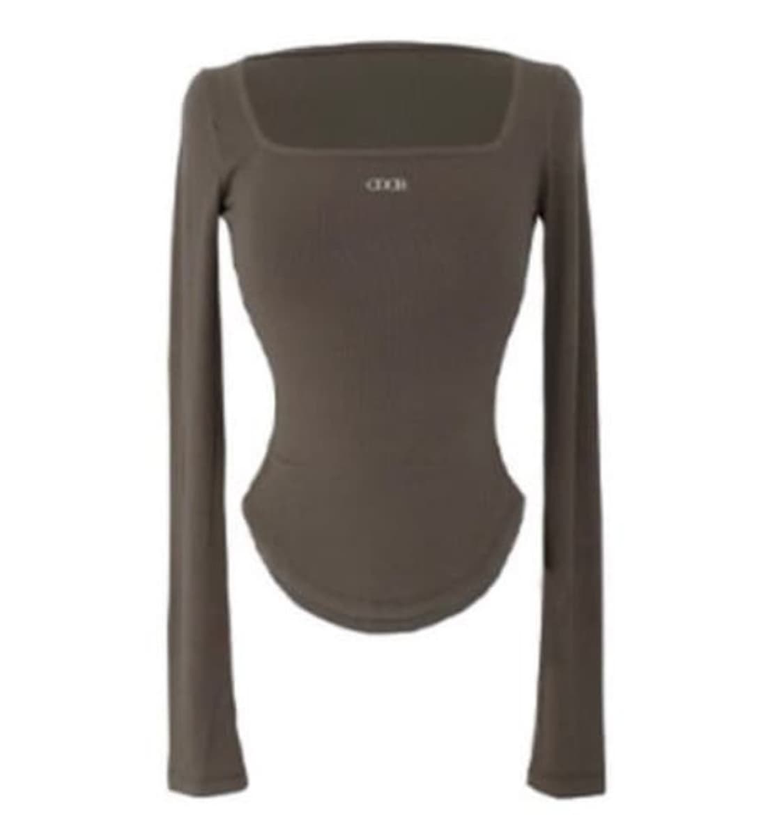 오도어 스퀘어넥 티셔츠 탑 브라운 상품이미지1