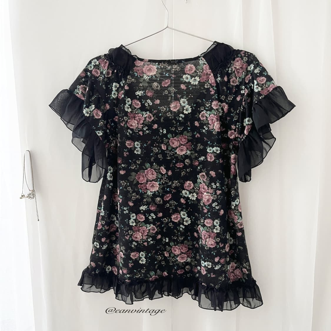 Axes Femme black flower point top 상품이미지3