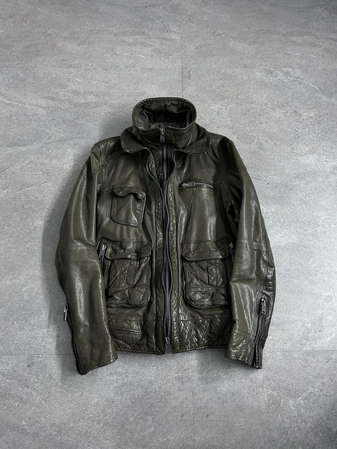 더블 지퍼 하이넥 램스킨 자켓 상품이미지8