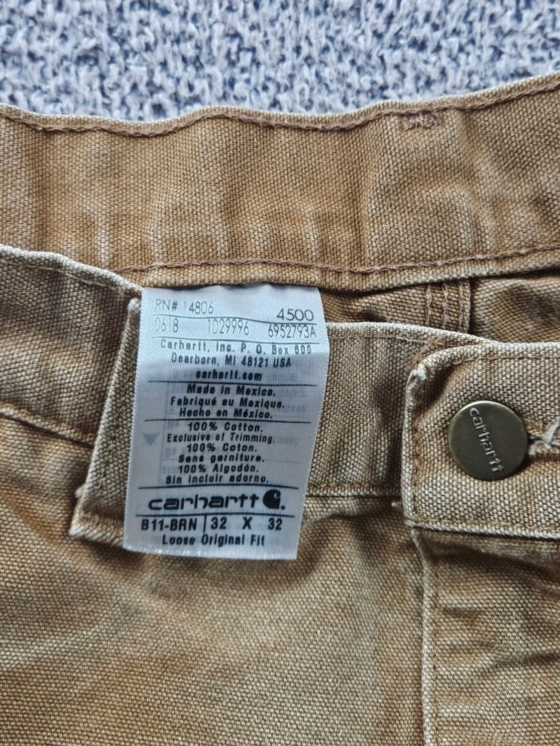 칼하트 다잉커스텀 덕 캔버스 카펜터 워크 팬츠 (32X32)/ 11059 상품이미지7