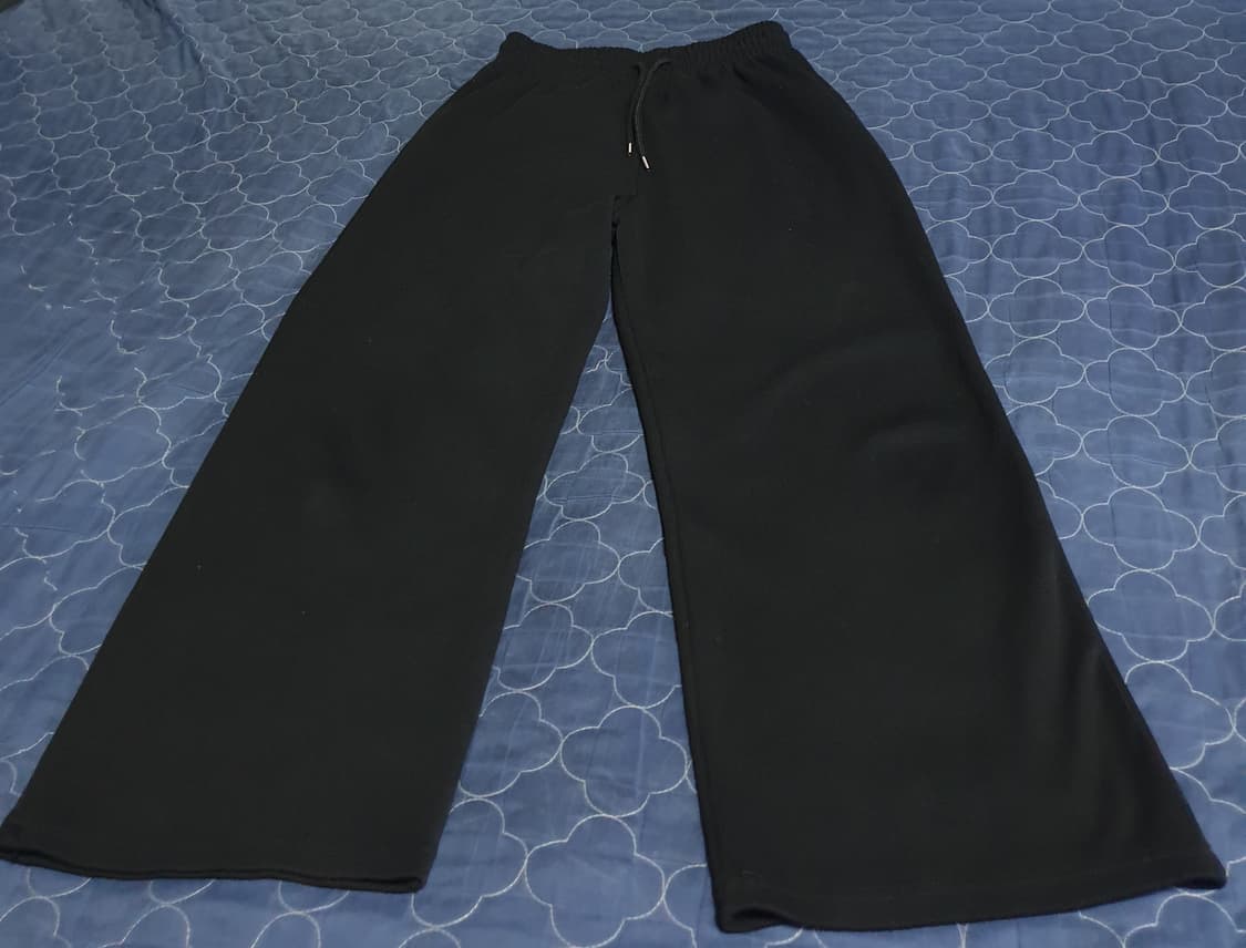 와이드 골지 트레이닝 팬츠 블랙 (26) 상품이미지1