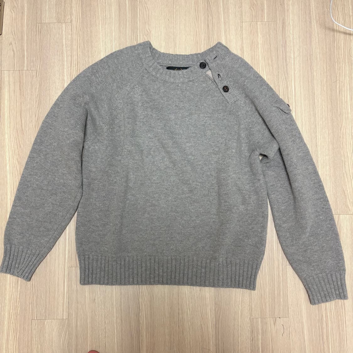 포그서비스 밀리터리 헨리넥 니트 더스트베이지 1사이즈 상품이미지1