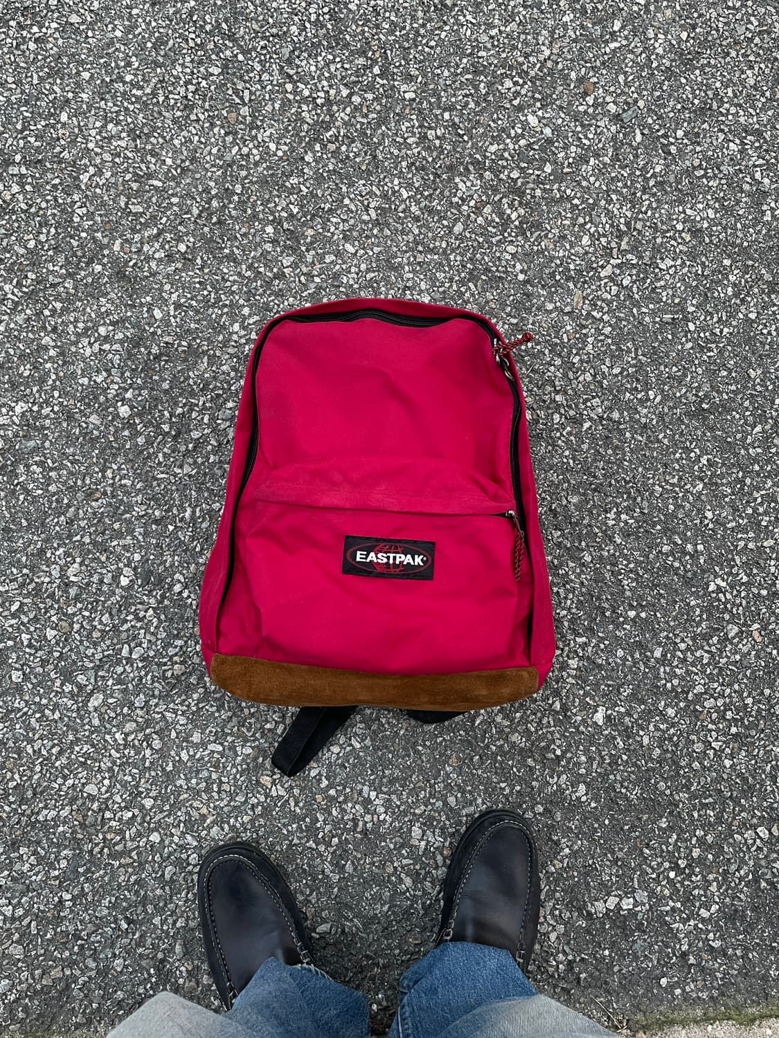 90s-00s Eastpak Leater Bottom Backpack 상품이미지1