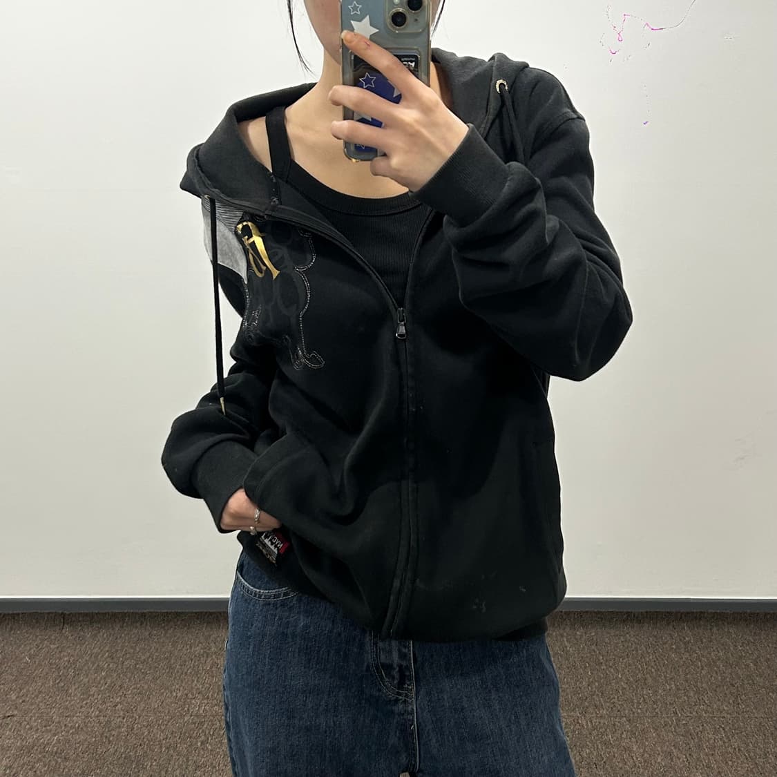 Fubu the collection 숄더 포인트 블랙 후드집업 상품이미지1