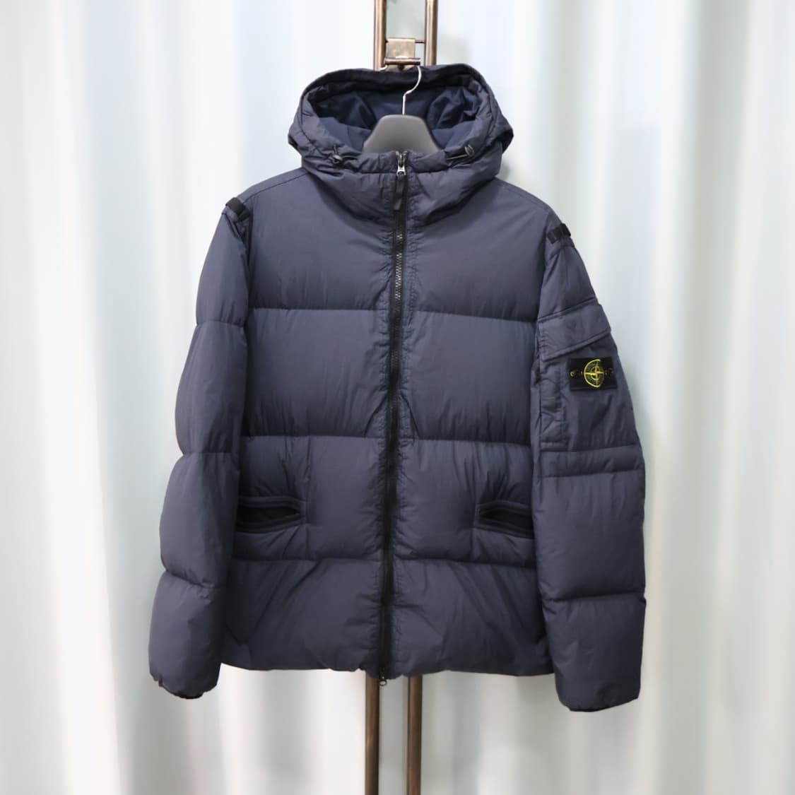스톤아일랜드 크링클랩스 네이비 나일론 후드 패딩 XL/105 상품이미지2