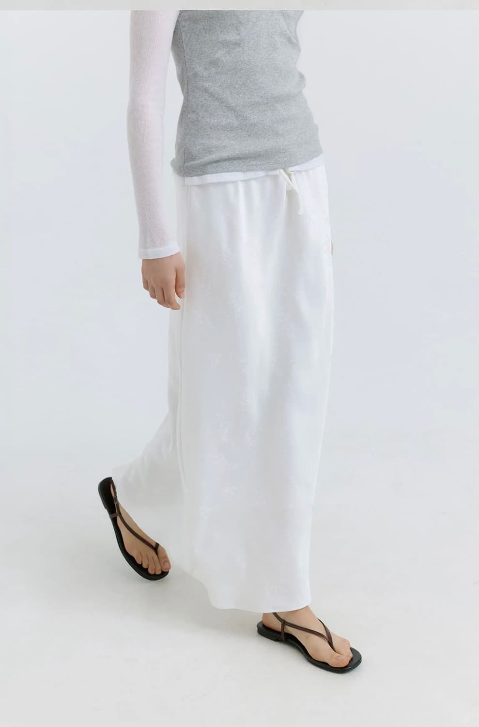 Hacer 아쎄르 floral maxi string skirt 새상품 상품이미지1