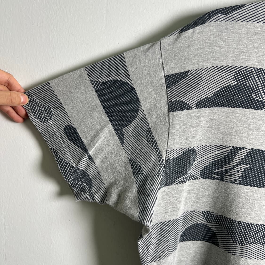Bape 베이프 그레이 카모 스트라이프 반팔 티셔츠 M 상품이미지7