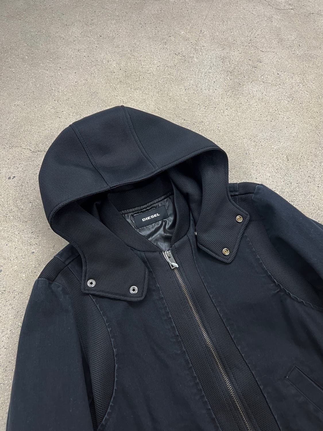 디젤 패브릭믹스 데님 / 메쉬 후드집업 상품이미지7