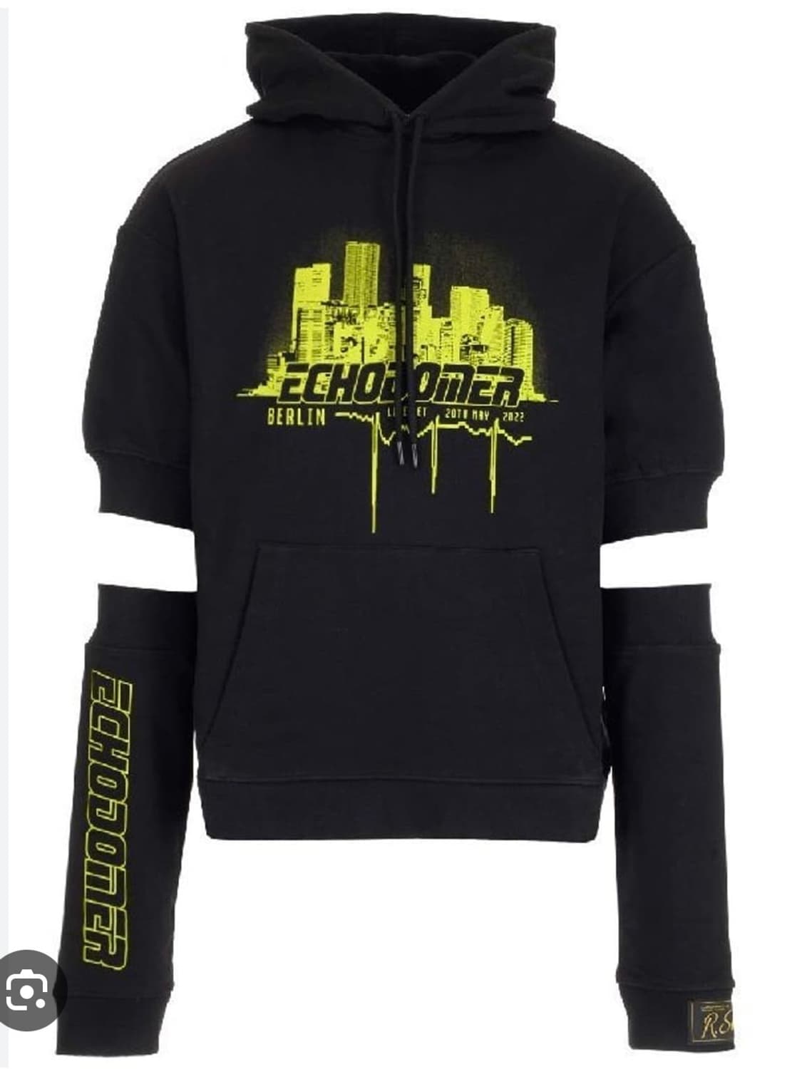 [L] 라프시몬스 22SS echodomer 컷 슬리브 후디 상품이미지1