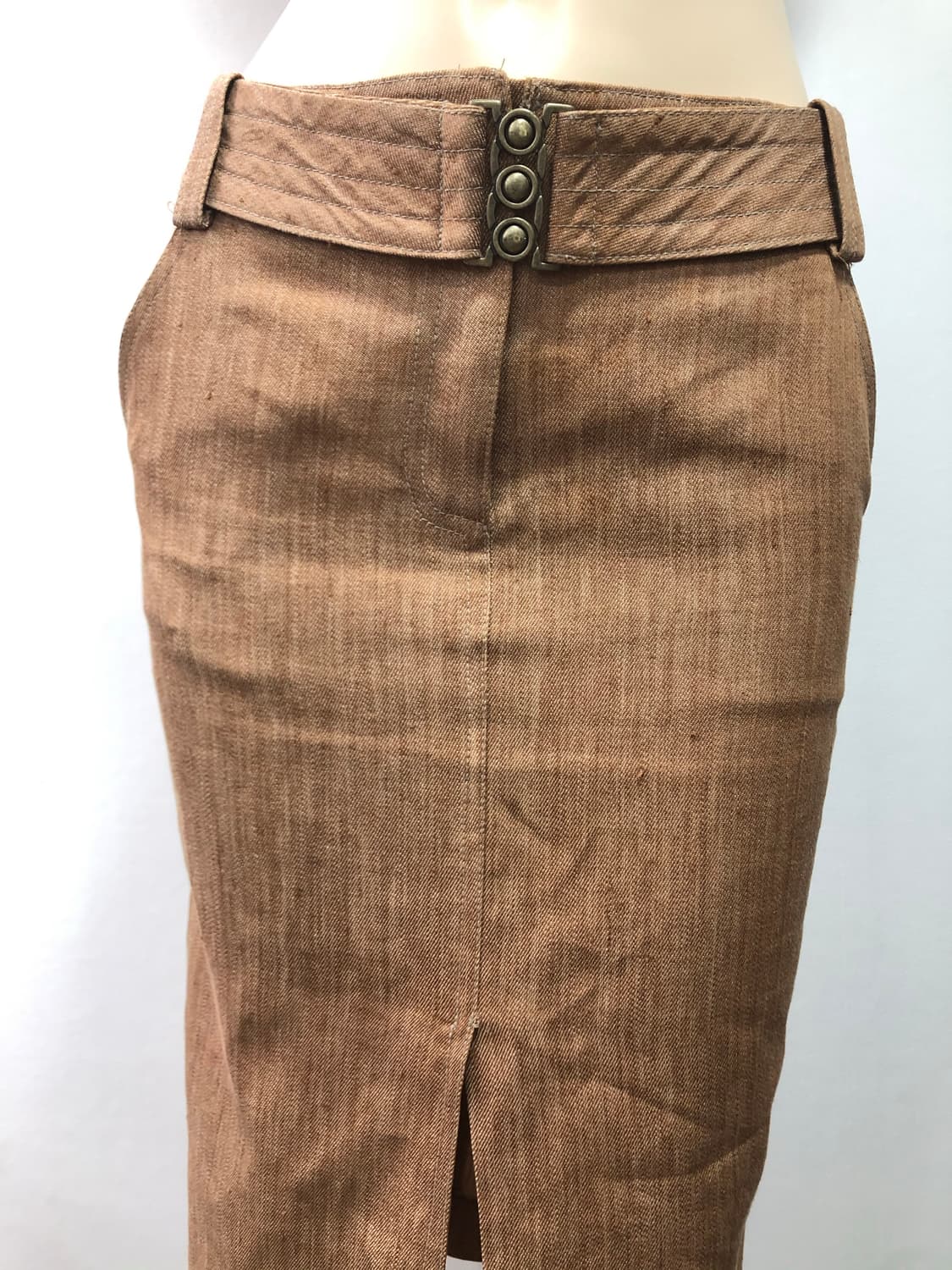 brick brown belted midi skirt 상품이미지3