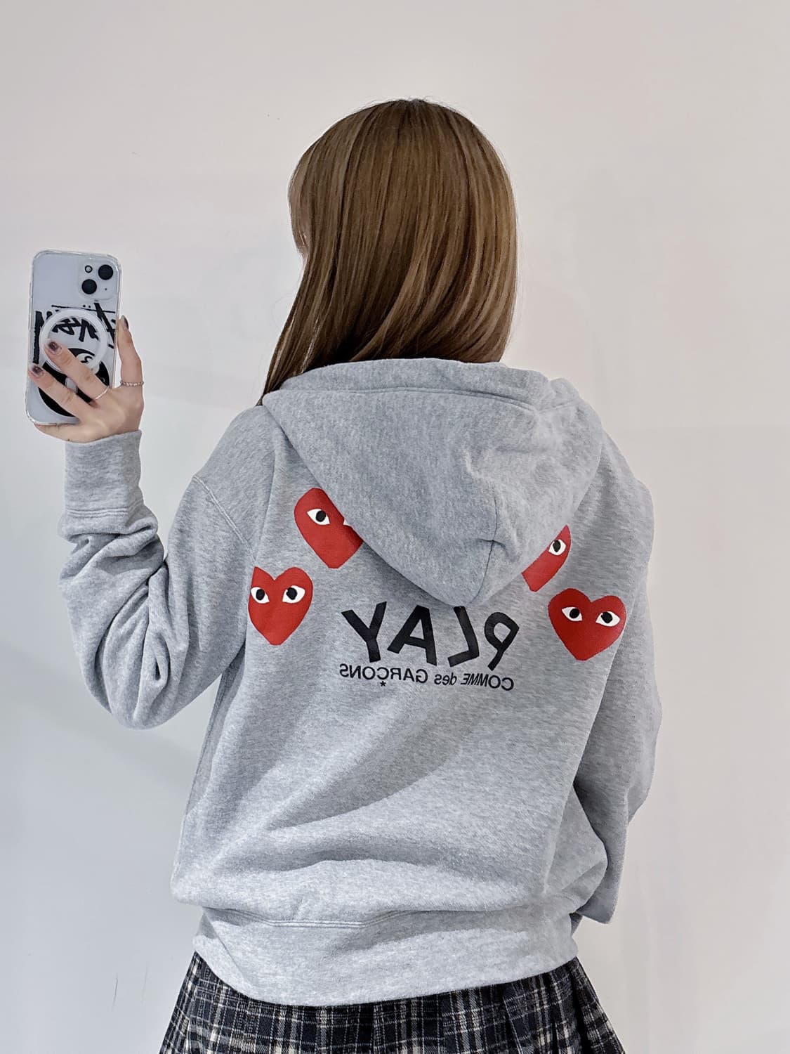 꼼데가르송 하트와펜 그레이 후드집업 상품이미지3