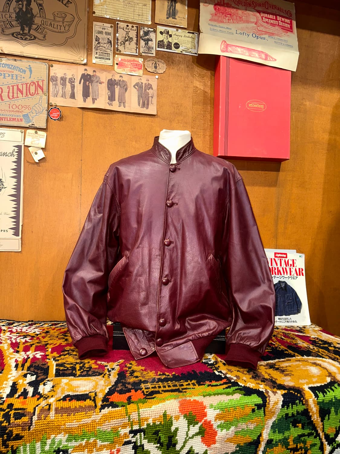 ( XL ) 빈티지가죽자켓 항공점퍼 오버핏가죽 양가죽 아메카지  상품이미지1