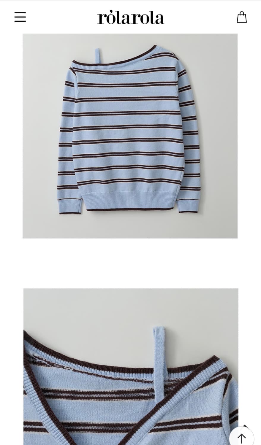 로라로라 스트라이프 오프숄더 가디건 상품이미지4