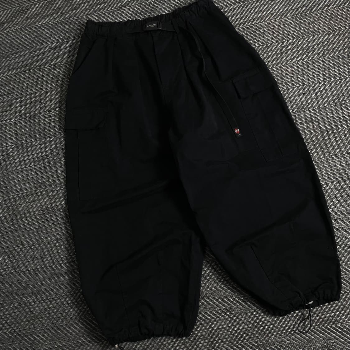 앵글런 벨티드 벌룬핏 퍼티그 팬츠 블랙y 3203 상품이미지1