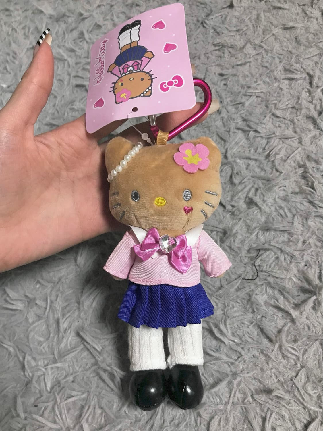 일본 산리오 정품 갸루 태닝키티 롱다리 교복 키링 헬로키티 양도 y2k 상품이미지3