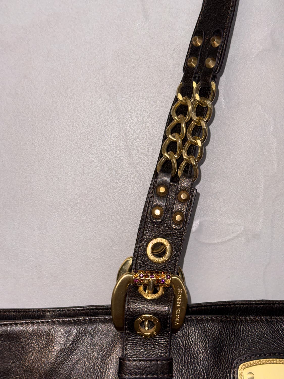 VincisBench metal brown chain buckle 토트백 상품이미지4