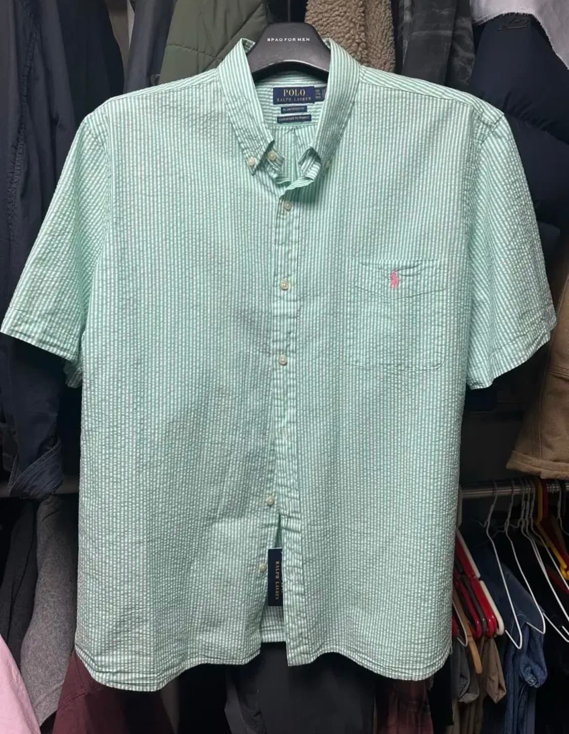 폴로랄프로렌 시어서커 반팔셔츠 XXL 상품이미지1