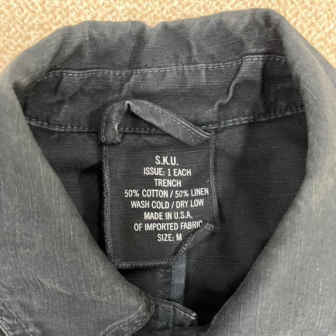 [M] SKU 세이브카키 코튼 트렌치 코트 자켓 0112M1 상품이미지2