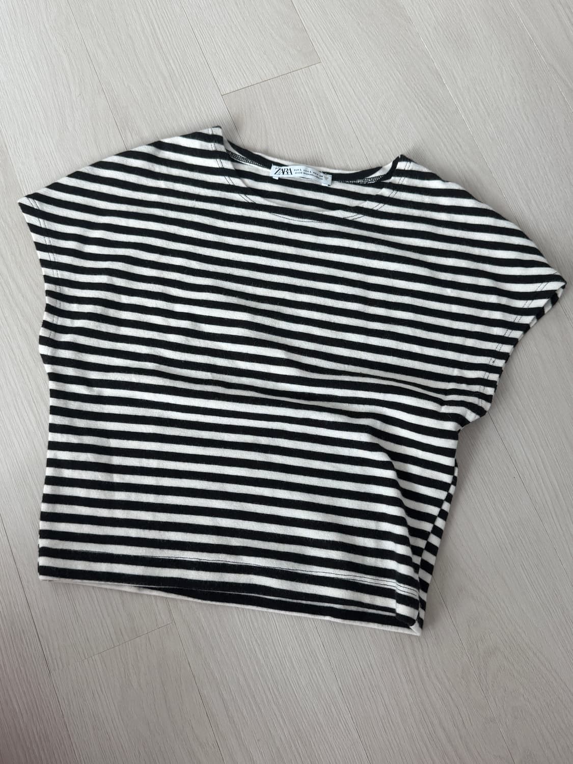 자라 스트라이프 반팔 티셔츠 상품이미지1