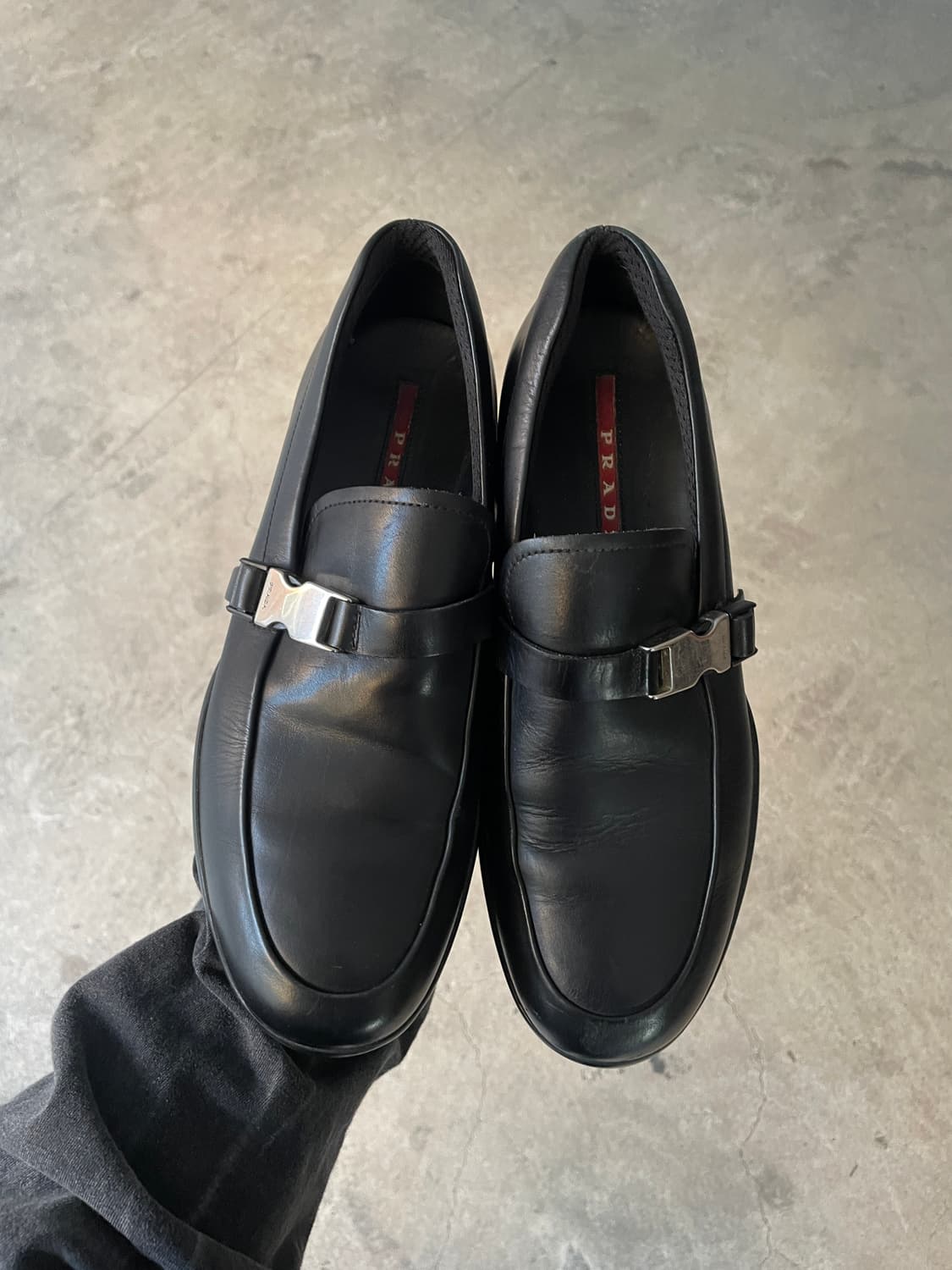 Rare!)00s Prada Nappa Buckle Loafers 상품이미지4