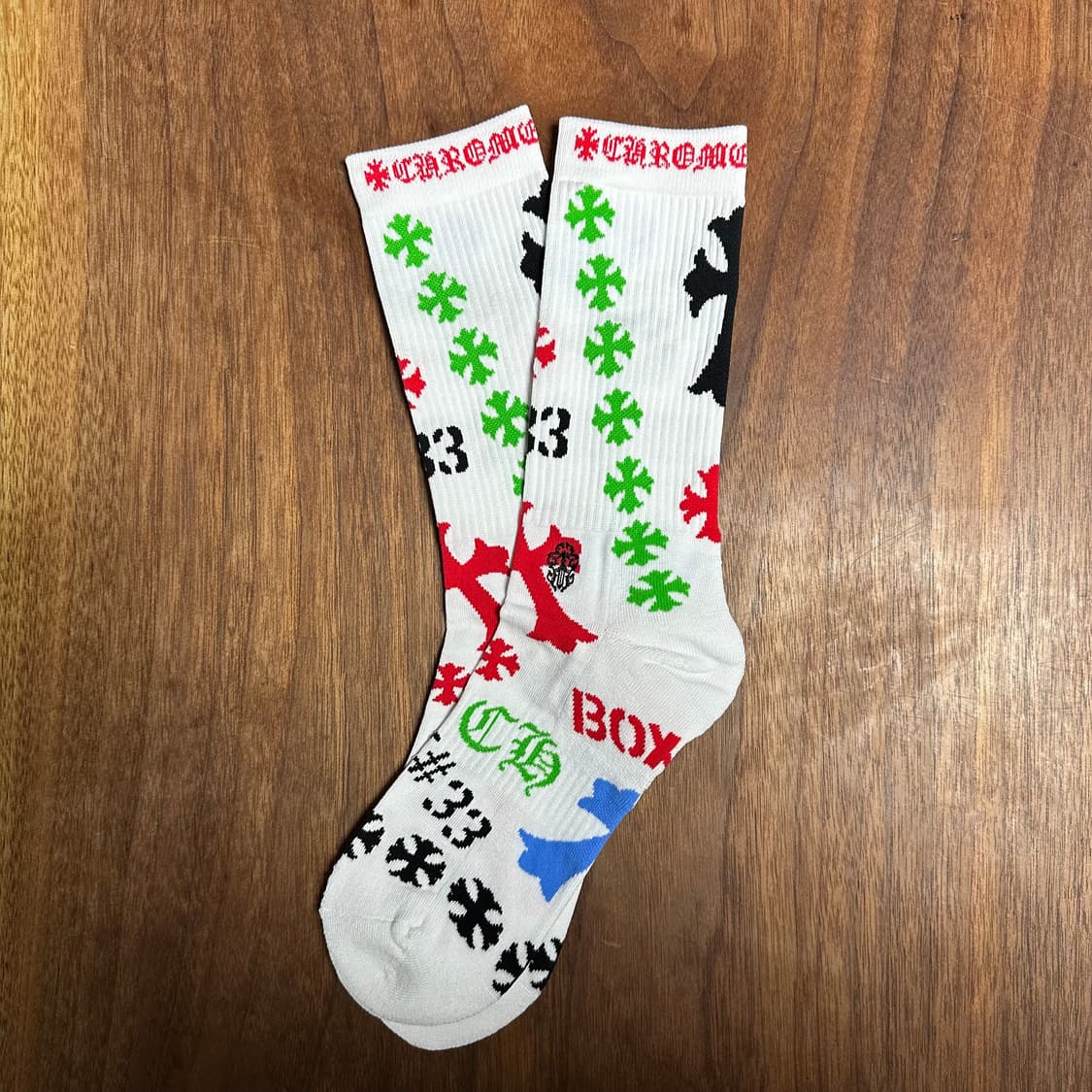 크롬하츠 스텐실 양말 화이트 컬러 M 상품이미지1